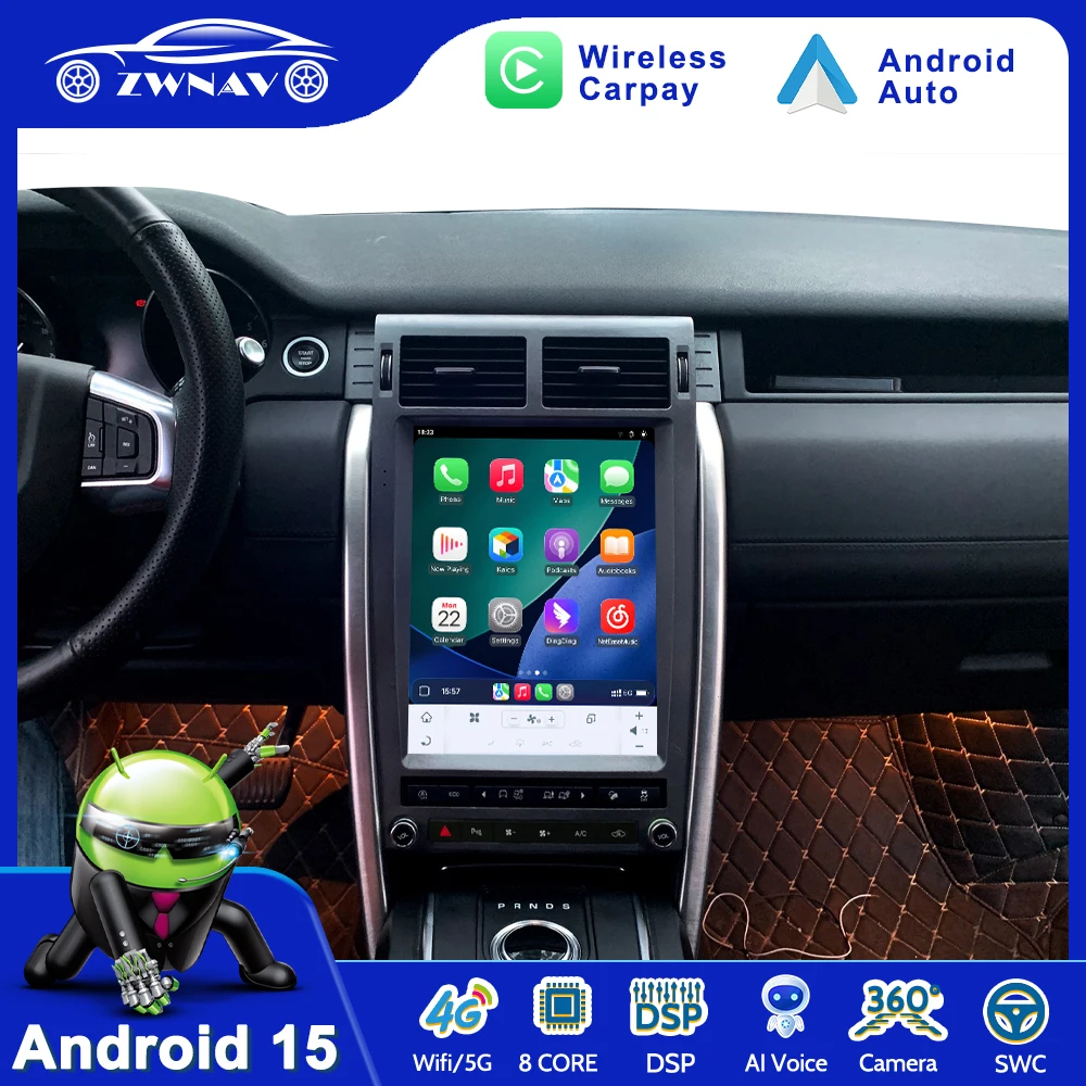 Android 15 Car Radio For Land Rover Discovery Sport 2016-2020 L550 Stereo Carplay GPS Navigation 121