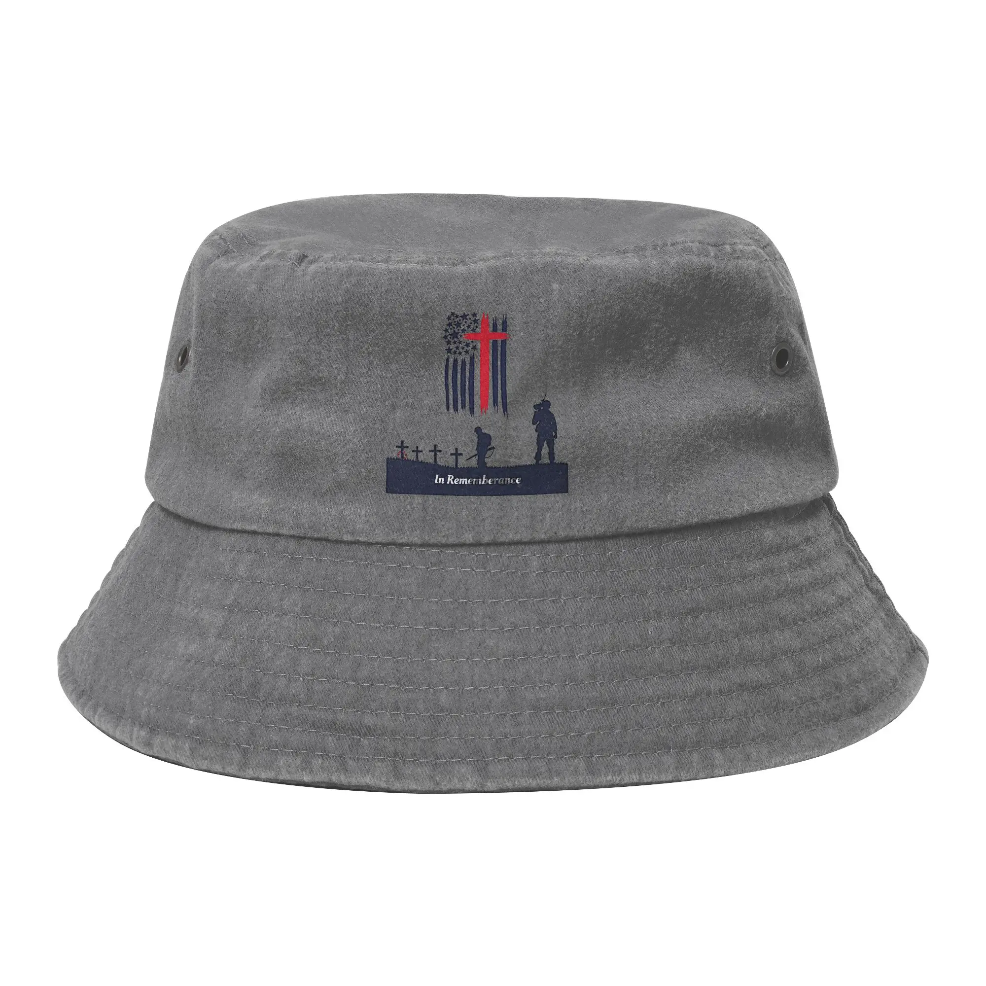 Memorial Day Patriot Bucket Hats for Teen Summer Travel Remember Distressed Washed Sun Hat Streetwear for Hiking Fisherman Hat