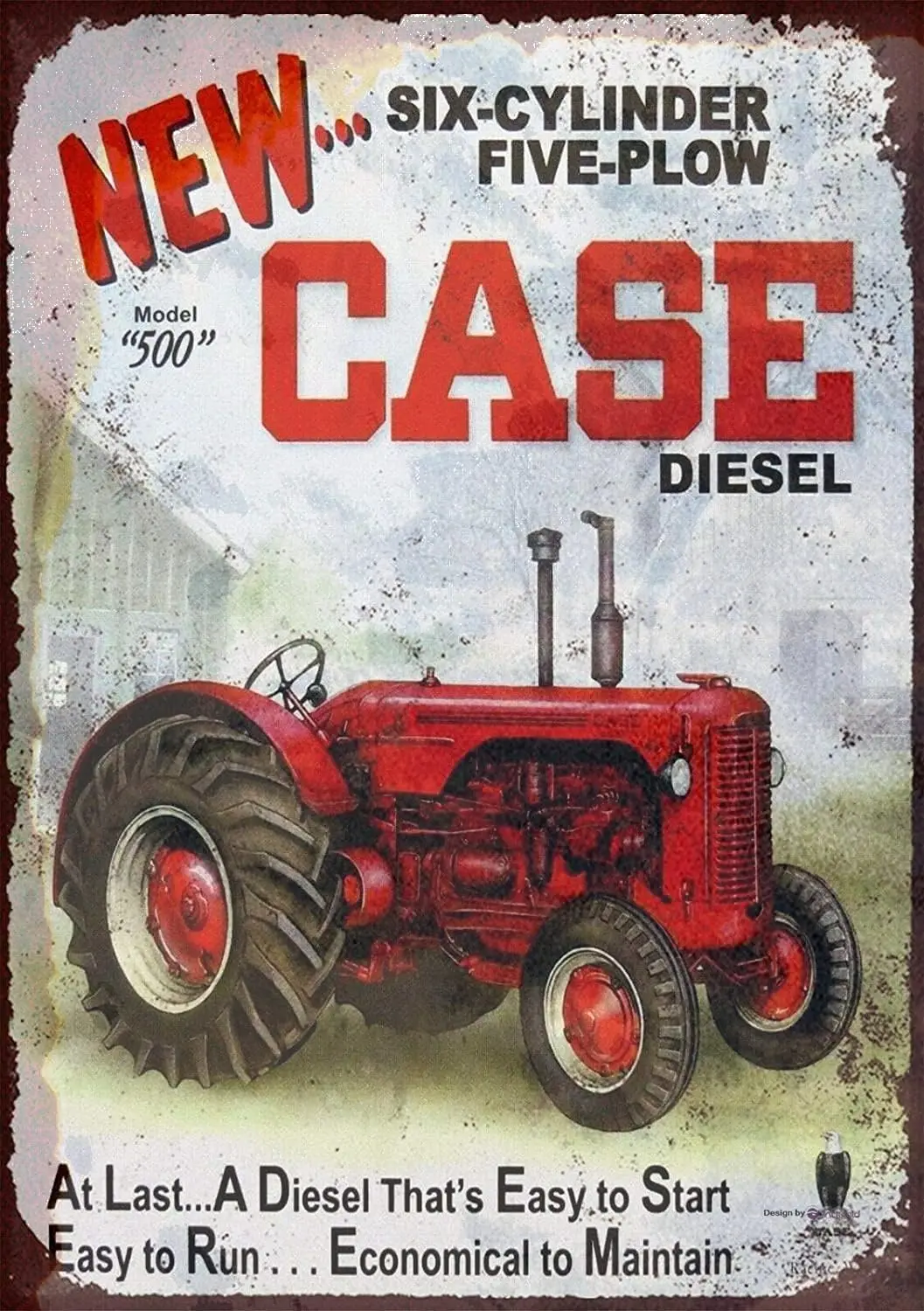 Tin Sign New Case Tractor Metal Vintage Art Poster Plaque Garage Home Wall Decor 12'' X 8'' Sign