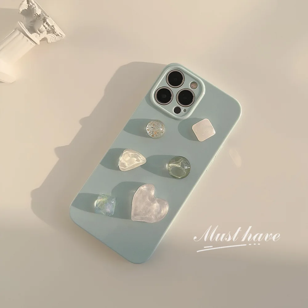 Hot selling high-end 3D gemstone phone case suitable for iPhone 15 new 14plus 11 12 13promax minimalist style beautiful fashion