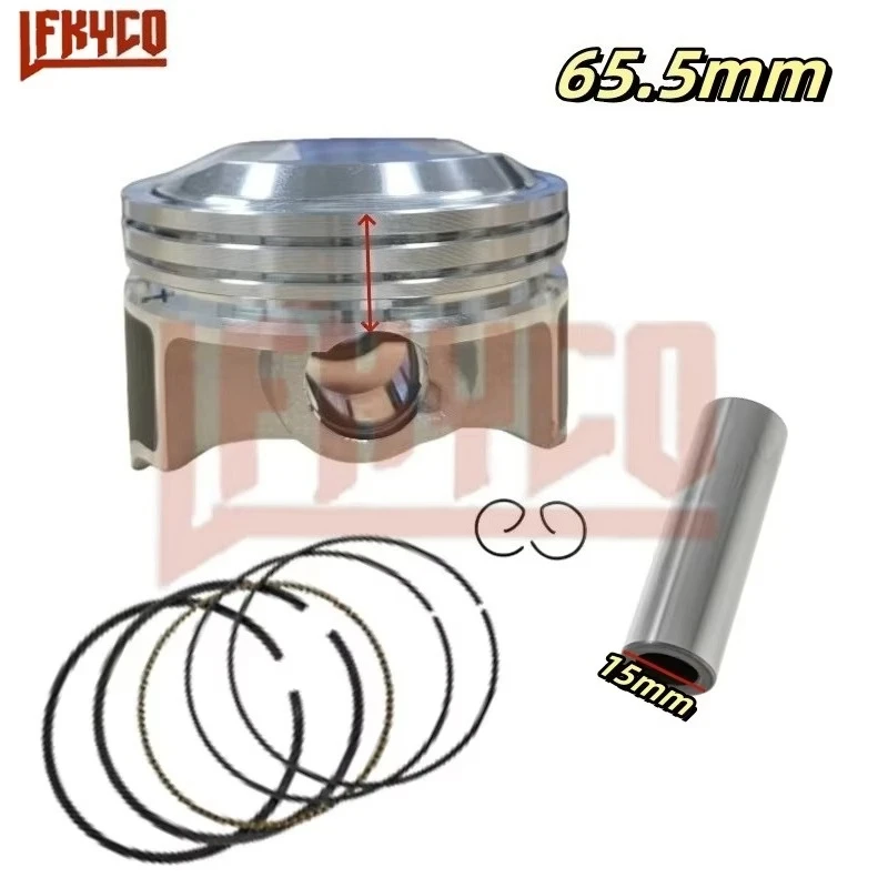 65.5mm Motorcycle Engine Cylinder Parts Pin 15mm Piston Ring Kit for Honda CRF230 CRF230F CRF230L CG150 To CG175 CG 150 To 175CC