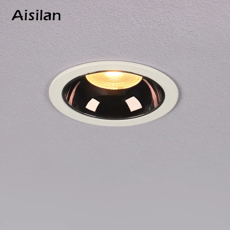 Aisilan Downlight do sufitu Led tło światło punktowe antyodblaskowa aluminiowa lampa sufitowa COB Chip nadaje się do oświetlenia wnętrz