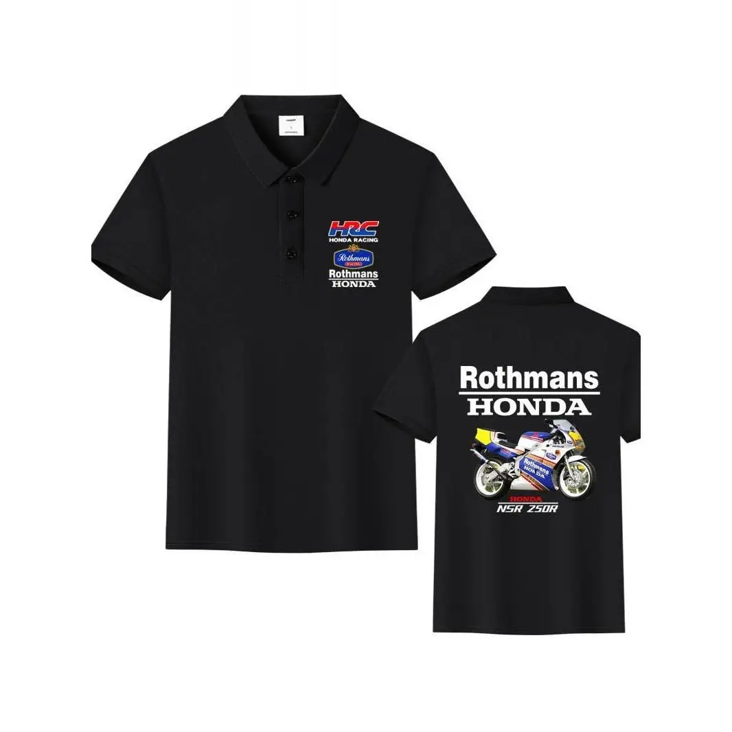 

Honda Two Chong Fire Chariot Summer HRC Ice Silk Cotton POLO Shirt Short Sleeve T-Shirt Motorcycle Cycling Moto Enduro