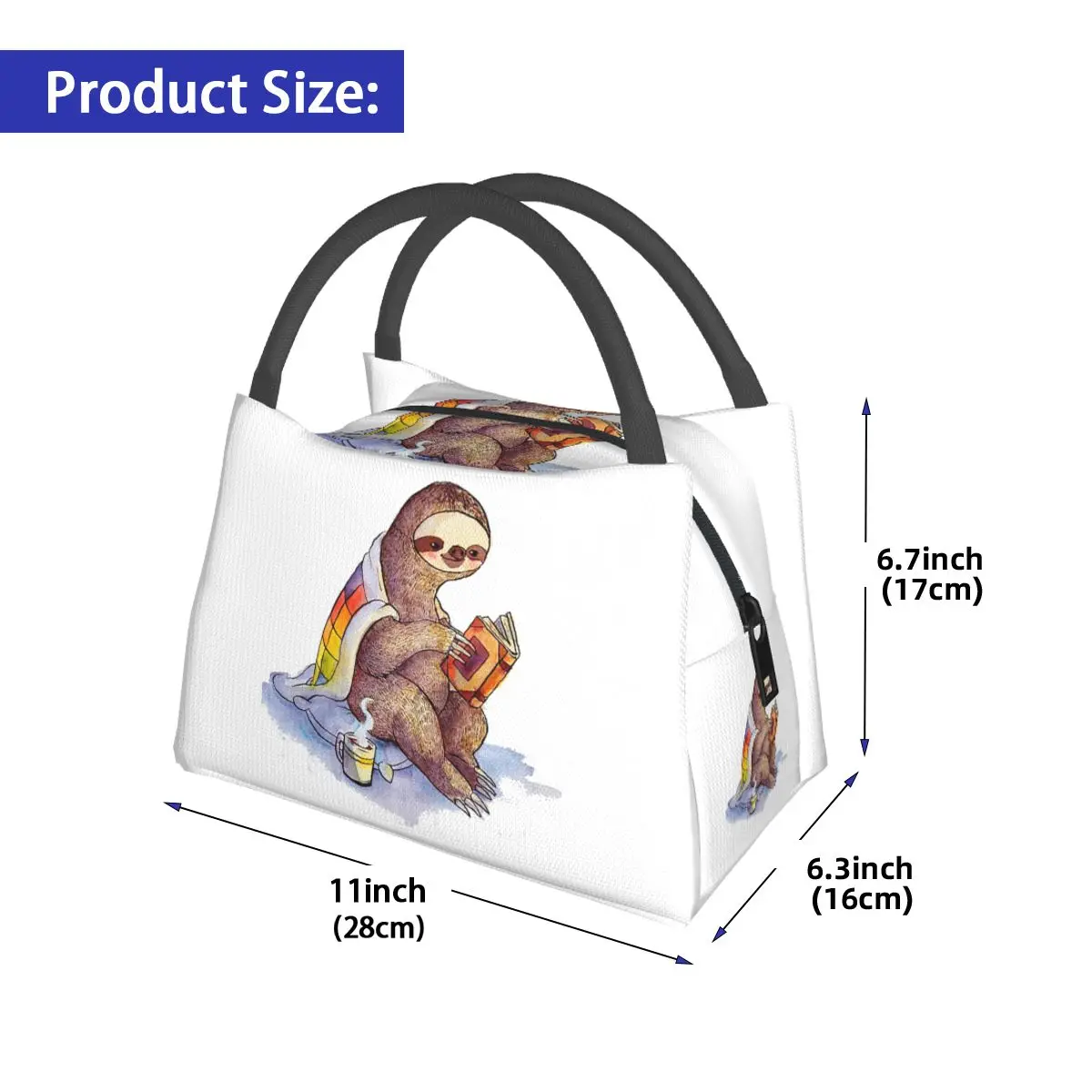 Cozy Sloth Insulated Lunch Bag for Women Picnic Storage Food Boxes Leakproof Container Cooler Thermal Lunch Box Tote