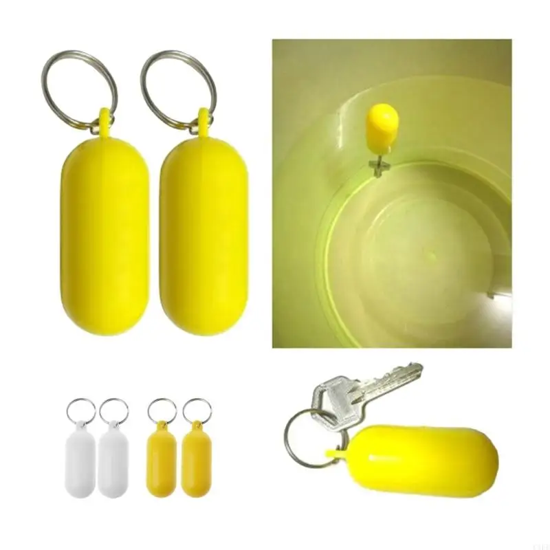 C1FE 2Pcs Foam Keychain Holder Float Back Hangings Kayak Keyring Marine Floatable Sailings Floating Pendant Fishing Key Rings