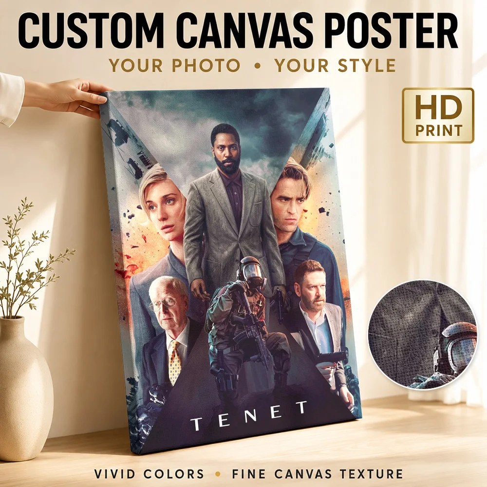 Tenet Movie Official Canvas Poster Personalized Photo Vintage Movie Wall Paintings Decoration for Man Cave Gift for Collectors