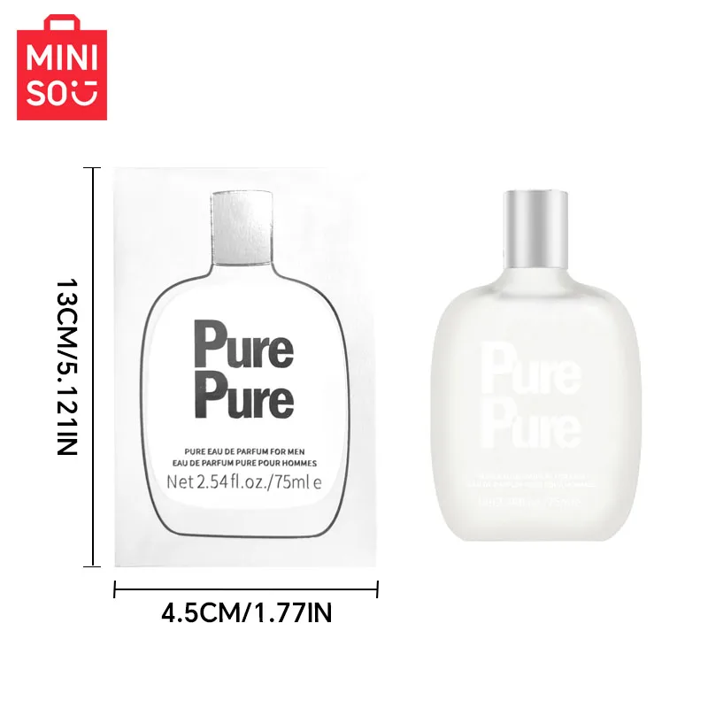 MINISO PURE Perfume For Men Original Luxury Floral Eau De Parfum Designer Fragrance Man Gift Body Spray 75ML