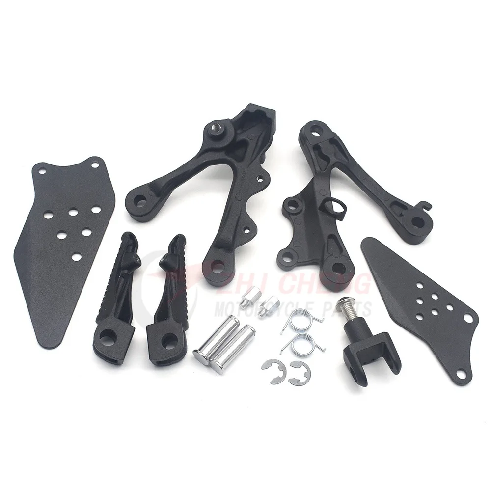 Motorcycle Front Footrest Foot Pegs Bracket Set For Kawasaki ZX6R ZX-6R ZX636 2009 2010 2011 2012 2012 2014 2015 2016 2017 2018