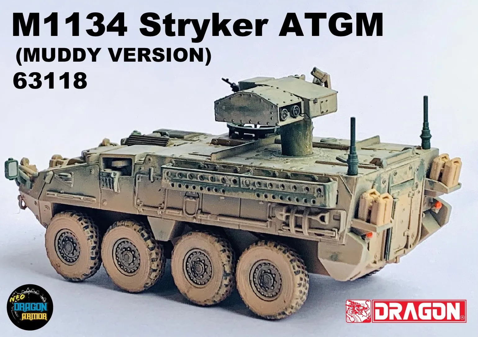 Dragon 1/72 Scale US M1134 Stryker ATGM Muddy Version Syria 2020 Plastic Model No.63118 Tank Collection