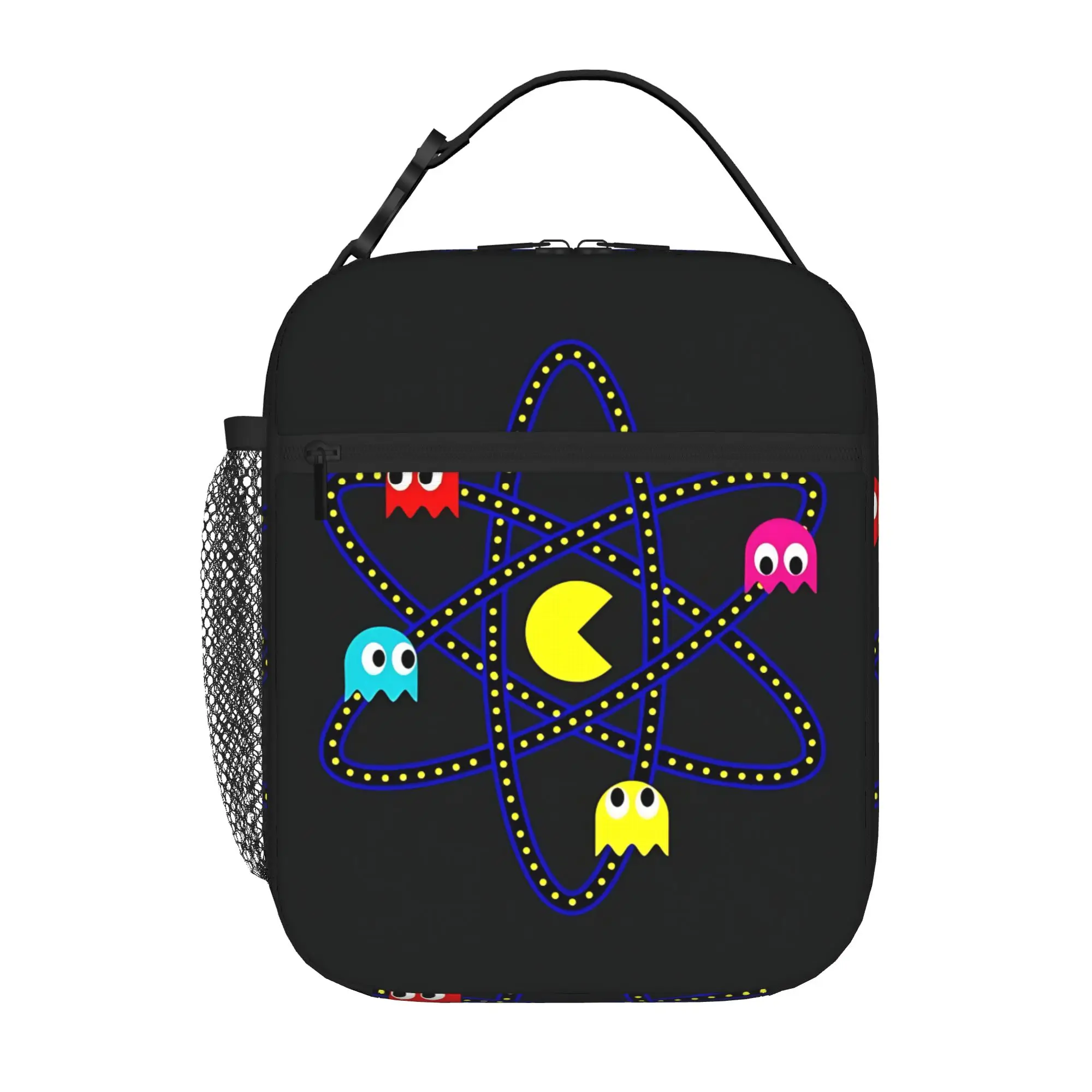 1 Piece Portable Lunch Container Arcade  Zipper Closure Durable Pocket PAC-MAN  For Lunch Lunch Box Bag