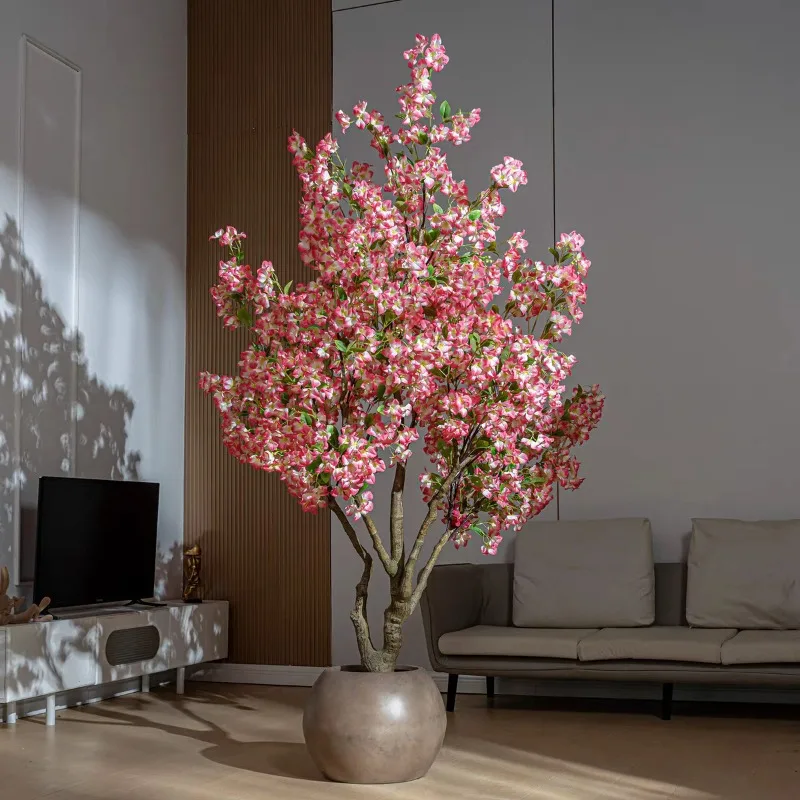 Large potted plant indoor living room balcony floor decoration window fake tree ornament