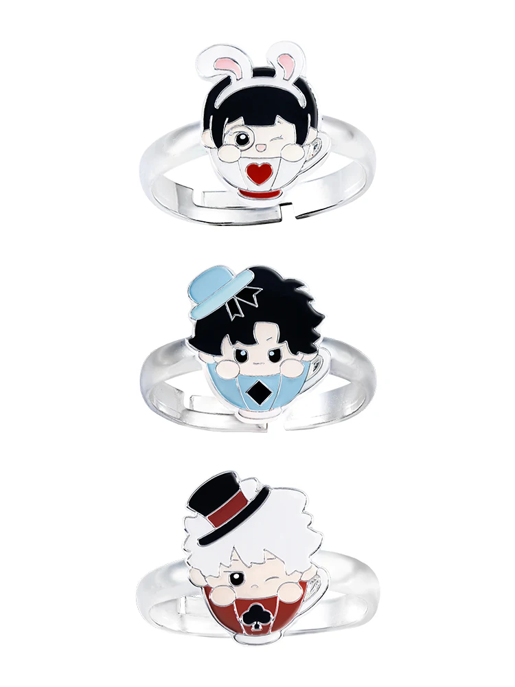 Game Link Click Charles Lucas Jo Adjustable Rings Cute Cartoon Cheng Xiaoshi Qiao Ling Couples Ring Jewelry Cosplay Doujin Gifts