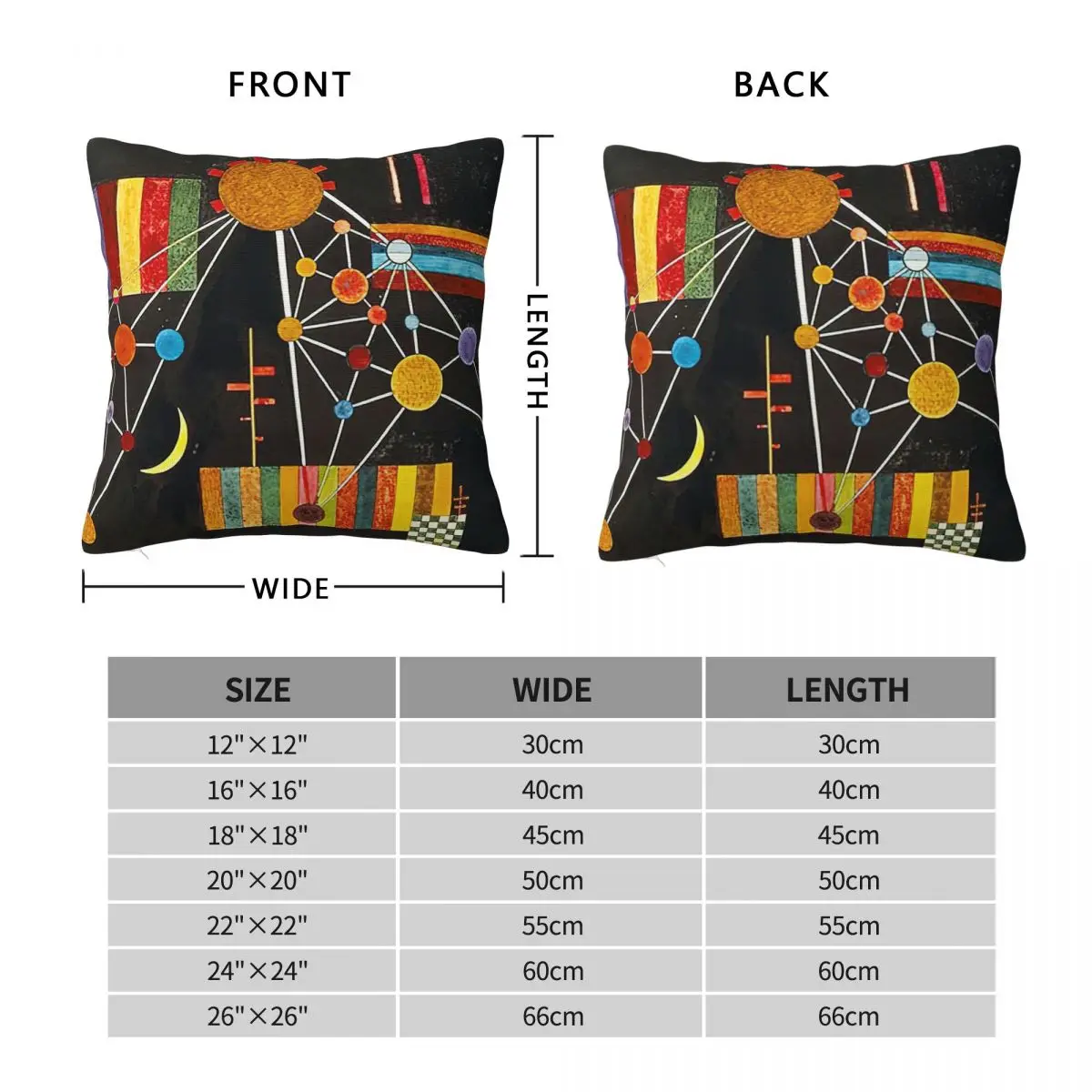 Network Of Above Kandinsky Square Pillowcase Polyester Linen Velvet Creative Zip Decorative Home Cushion Case