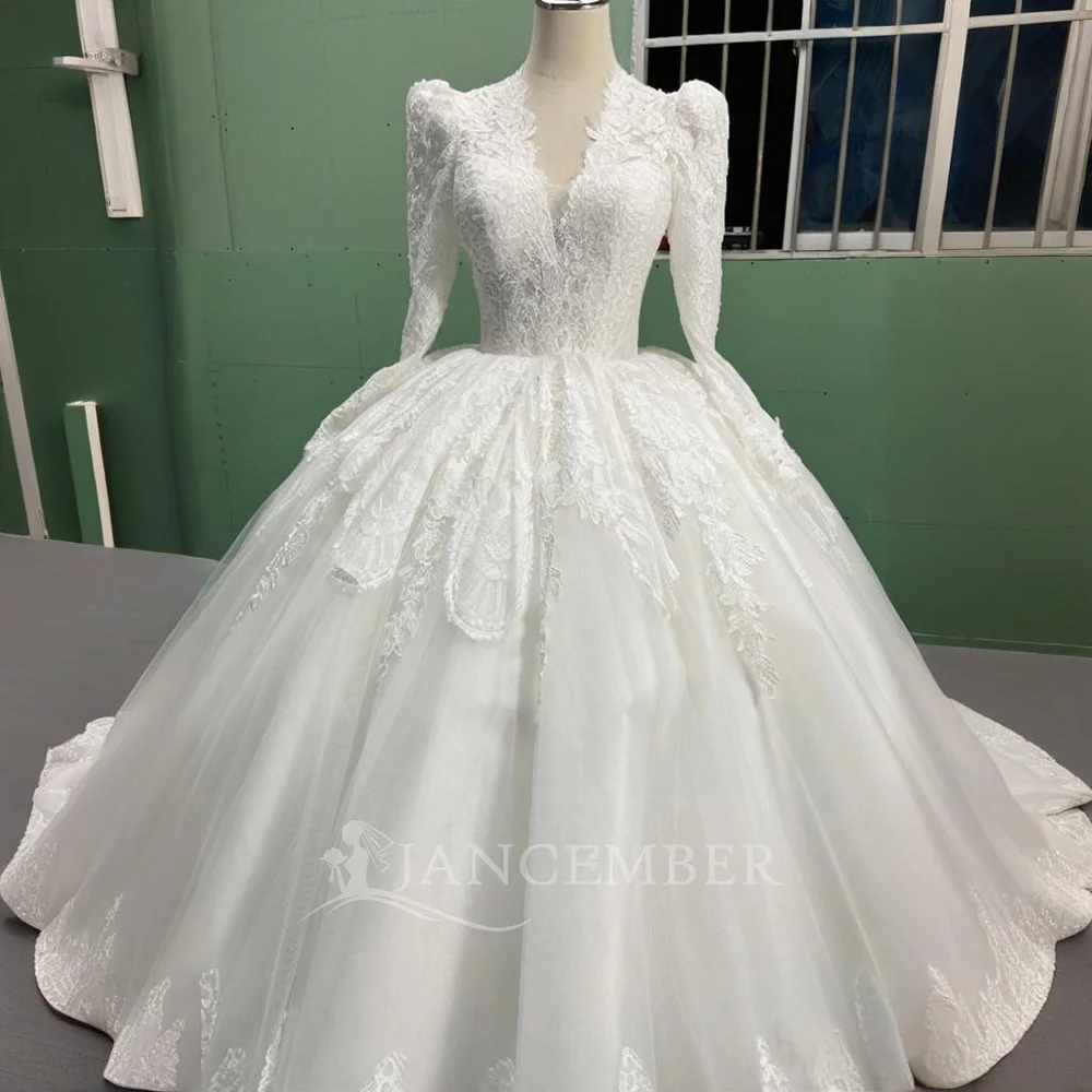 Maßgeschneidertes, erschwingliches Strandhochzeitskleid, beliebtes Design, Organza, Prinzessin, Ballkleid, V-Ausschnitt, Brautkleid, Vestido de Novia 2025