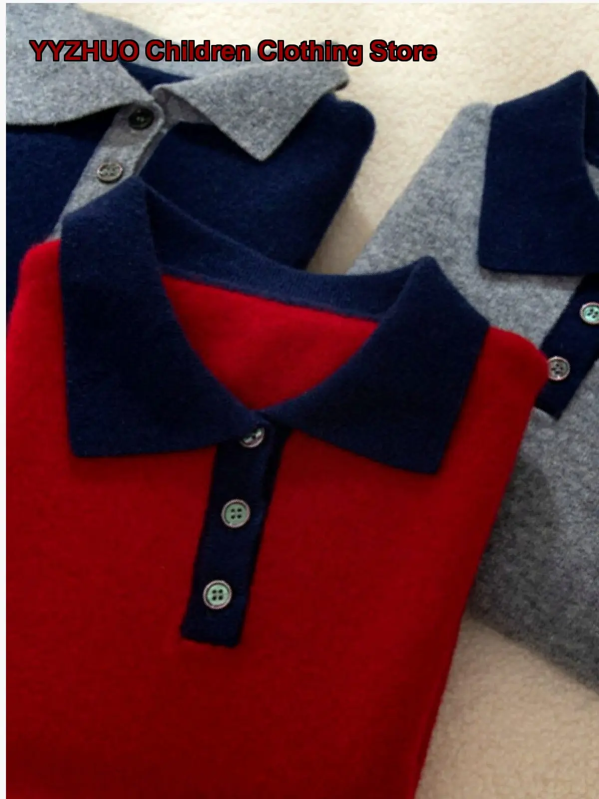 Boys Girls Pullover Kids Autumn Winter Plaid Color Block Cashmere Knit Base Layer Top Older Kids