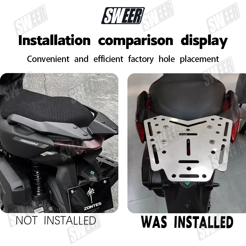 Motorcycle Metal Multifunctional Rear Support Bracket Suitable For ZONTES 368D 368M Rear Shelf Tail Box Bottom Plate Luggage Rac