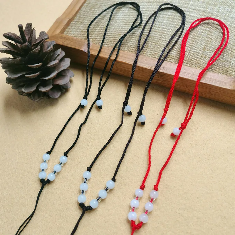 20pcs Adjustable Necklace Weave Red Black Rope DIY Necklace Jade Hanging Neck Rope String for DIY Making Jewelry Accessories