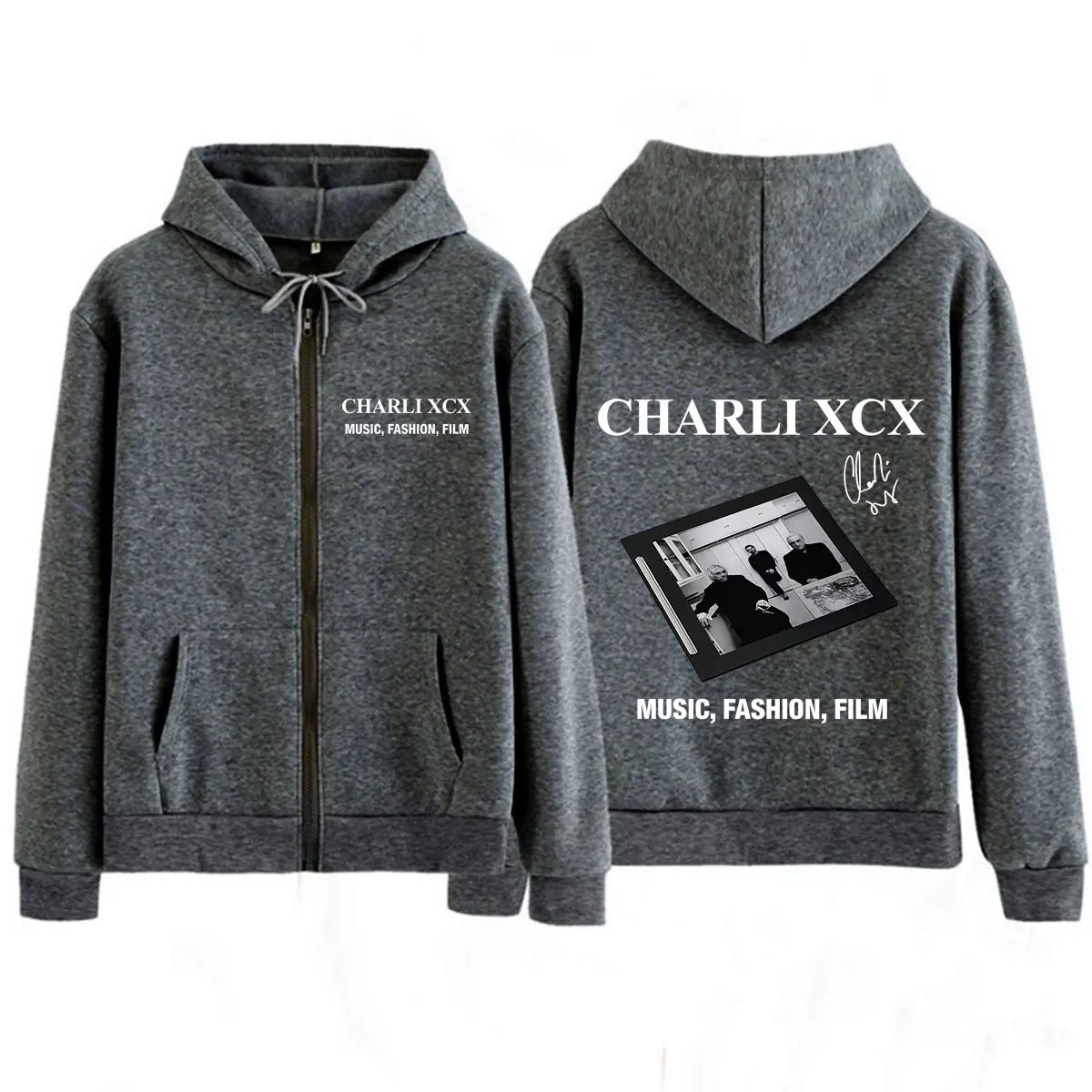 CHARLI XCX Album Musik, Mode, Film Tour 2026 Print Zipper Hoodie Herren Damen Mode Locker Lässige Reißverschlussjacke Sweatshirt – Detail 7