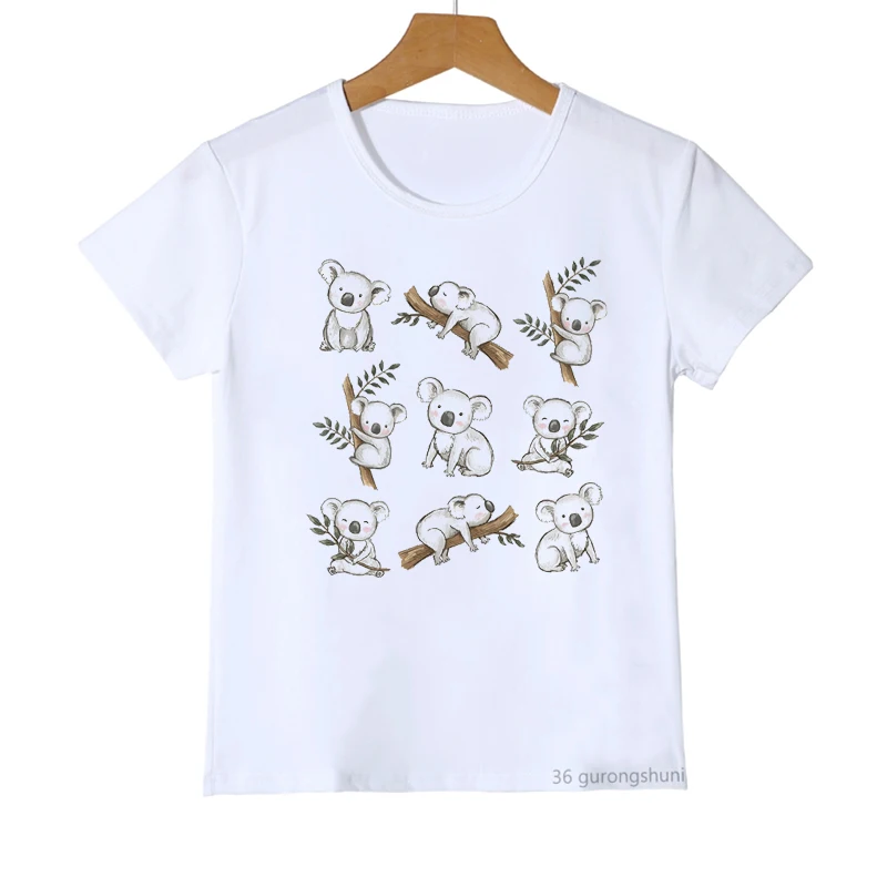 T-Shirt For Boys/Girls Funny Animal Koala  Print Children'S Clothing Tshirt Summer Casual Hip Hop Boys Girls Universal Clothes