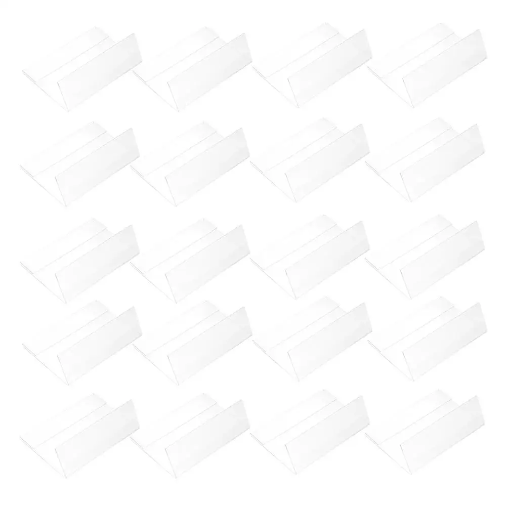 

20 Pcs Price Tag Display Stand L Shape Transparent Label Rack 5x3cm Sign Holder Retail Store Restaurant Supermarket Bakery