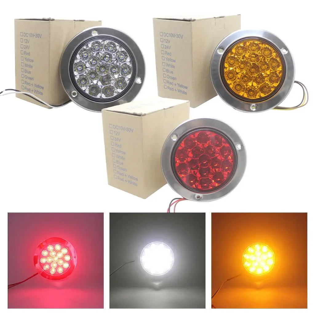 Universal 2V-2 LED Rear Round  Lamps Indicator for Car Trailer RV