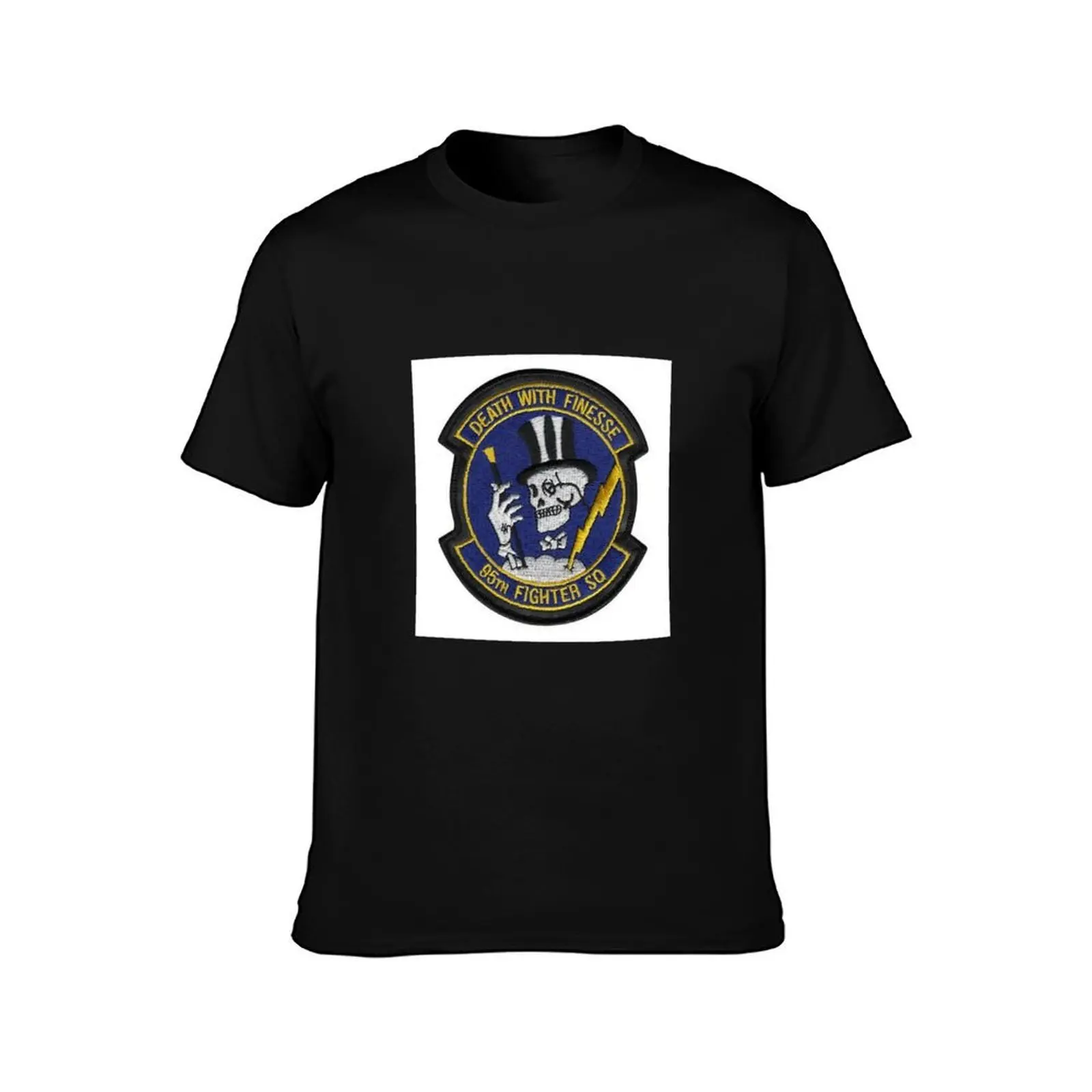 USAF Death With Finesse 95th Fighter Squadron Patch Sticker T-Shirt mens graphic t shirts T-Shirt