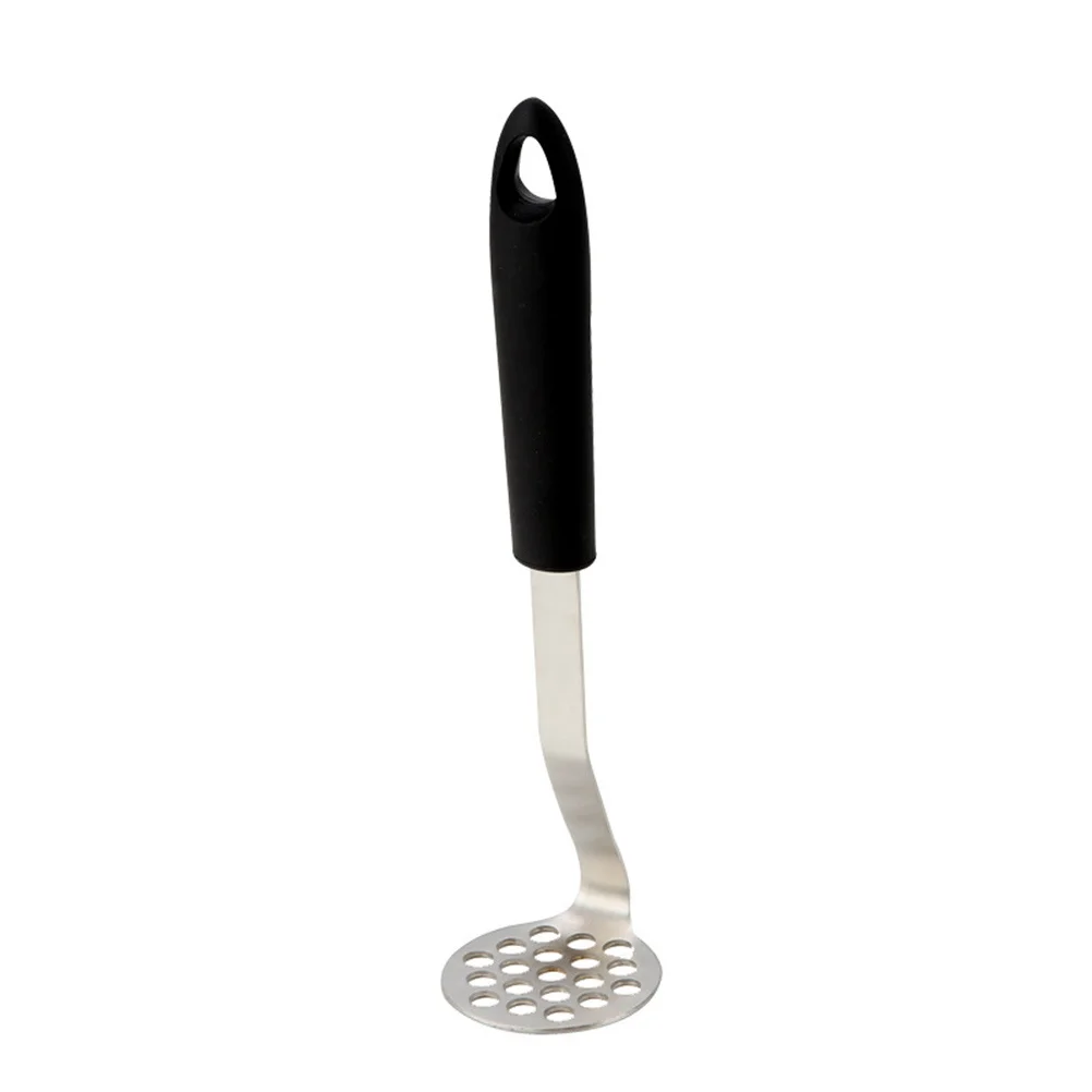 

1Pcs Stainless Steel Potato Masher Handheld Presser 304 Silicone Handle Heat Resistant Hanging Hole Manual Crusher