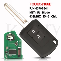 jingyuqin 2BTN J166E zdalny kluczyk samochodowy ID46 Chip 433MHz P/N: 6370B941 dla Mitsubishi Mirage Outlander ASX 2016-2019 MIT11R ostrze