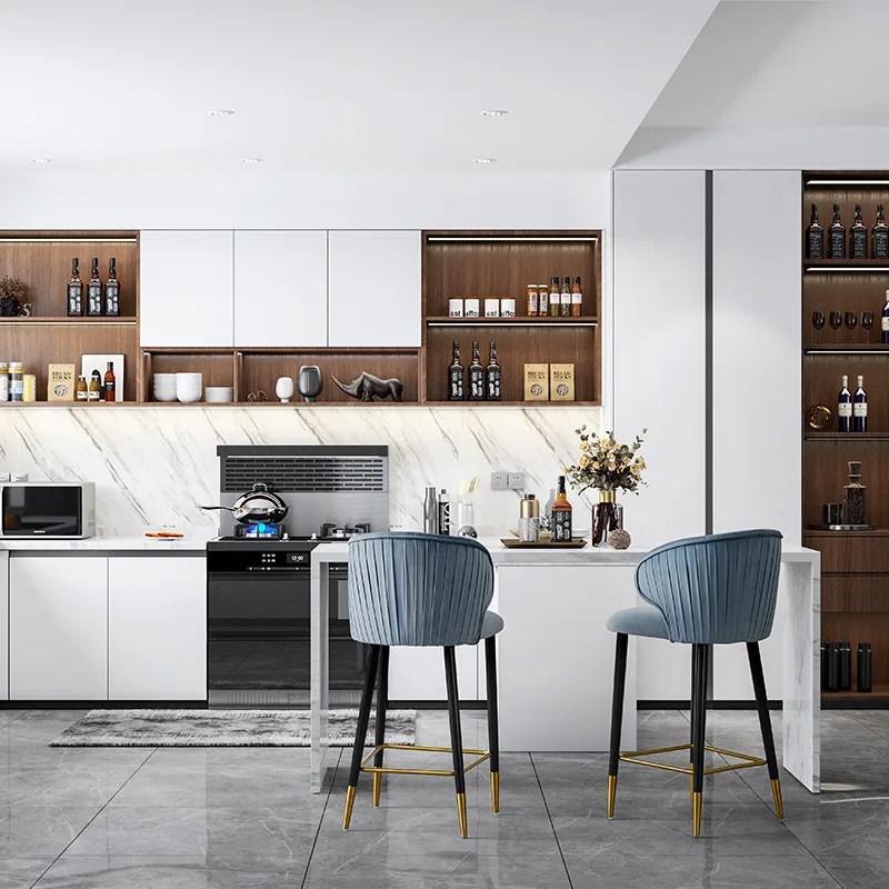 

American light luxury wrought iron home bar chair high stool bar stool back chair company reception chair Internet