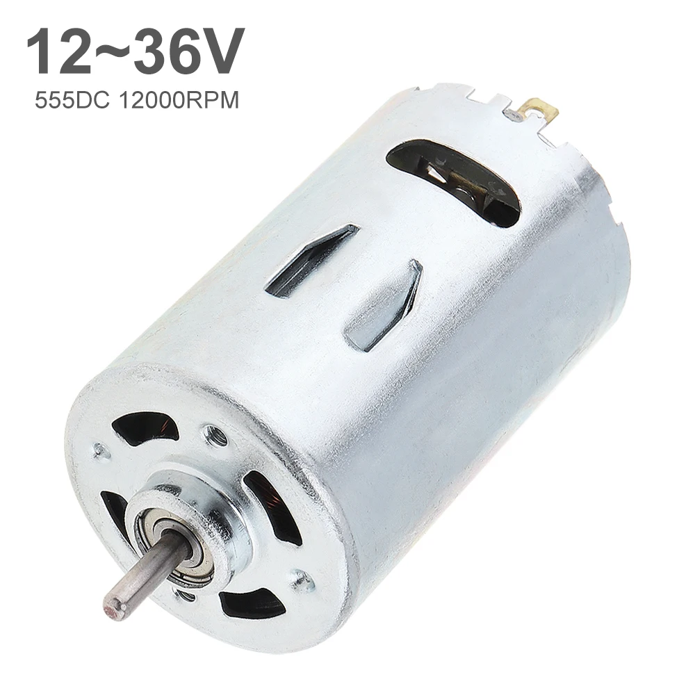 12-36V 555 DC Motor Ball Bearing Motor with High-speed Large Torque for DIY Model Car/Small Drill Micro-machine