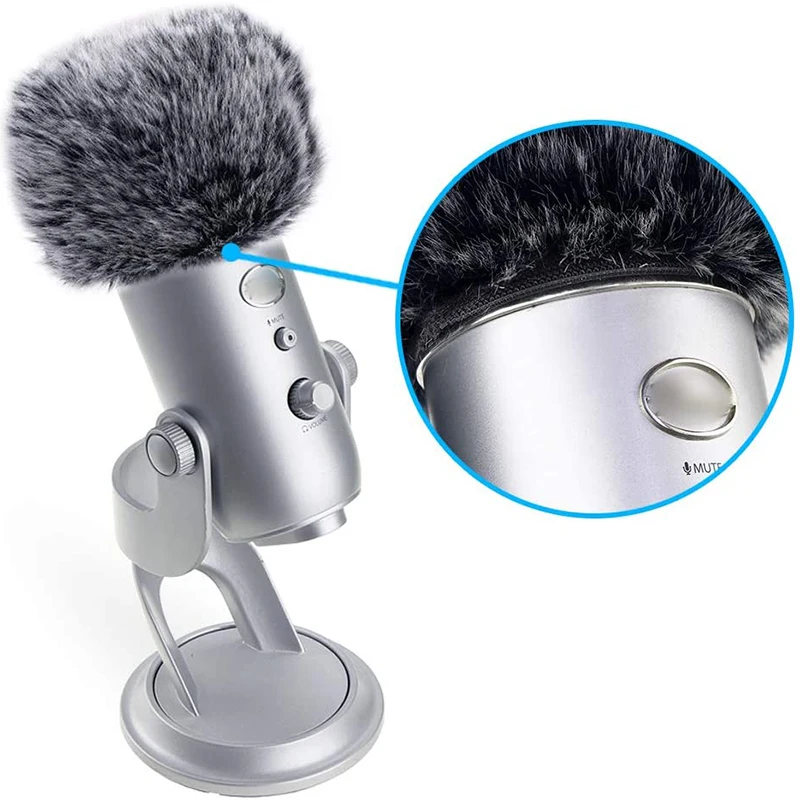 Parabrezza in schiuma per parabrezza peloso-per Blue Yeti, Blue Yeti Pro USB microfono filtro Pop-Up per parabrezza (2 pezzi)