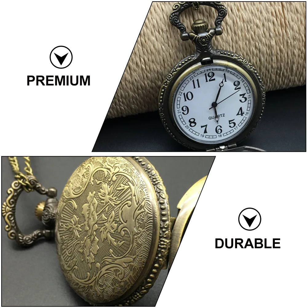 

Retro Skull Pocket Watch Quartz Fashion Movement Vintage Metal Alloy with Chain Nurse