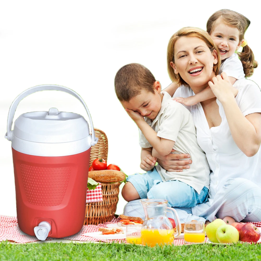 

1 Gallon Portable Water Cooler with Handle Insulated Water Bottle 2 Water Outlet Drinks Jug Large Capacity for Camping Hiking