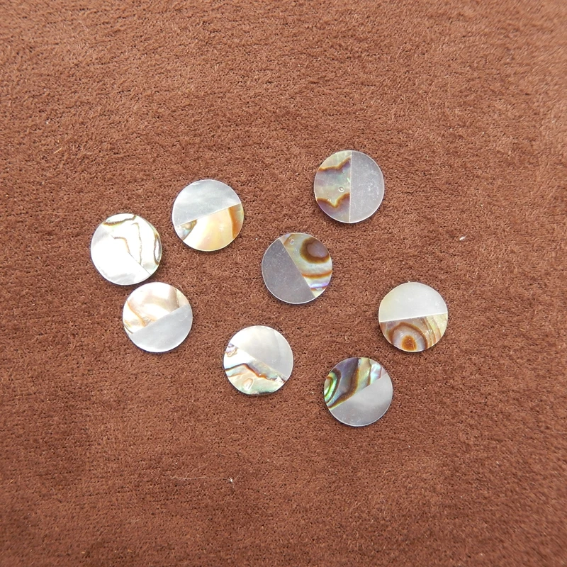 

8 шт., круглые кабошоны из натуральной ракушки морского ушка, набор радужных двухцветных узоров, 9x9x1 мм, 0,7 г для изготовления ювелирных изделий