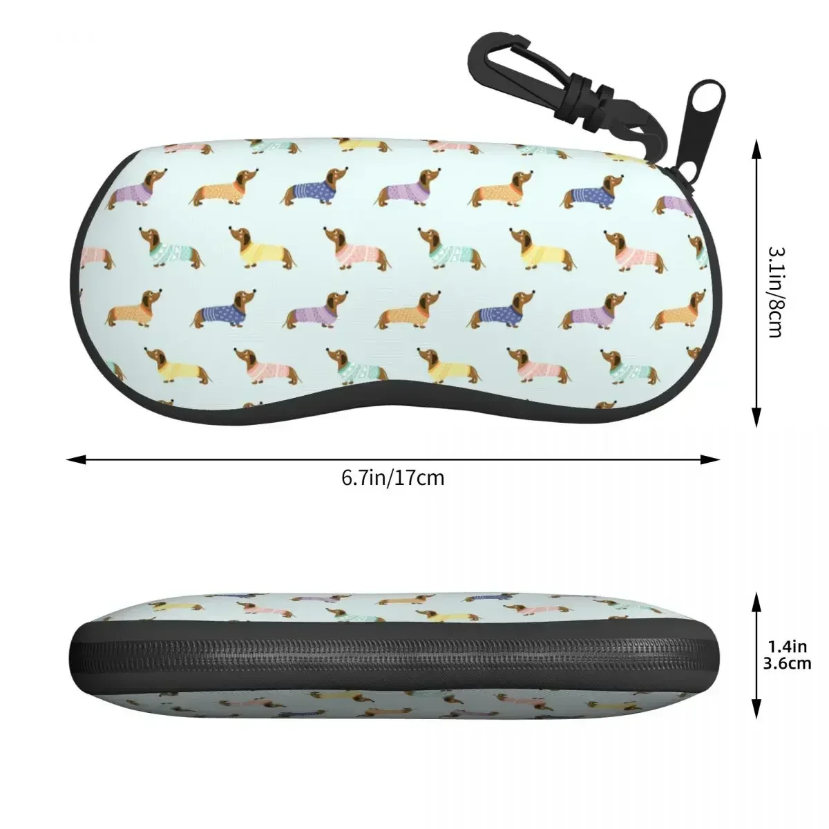 Custom Dachshund Dog Cute Pattern Shell Glasses Case Unisex Travel Eyeglasses Case Sunglasses Protector Box