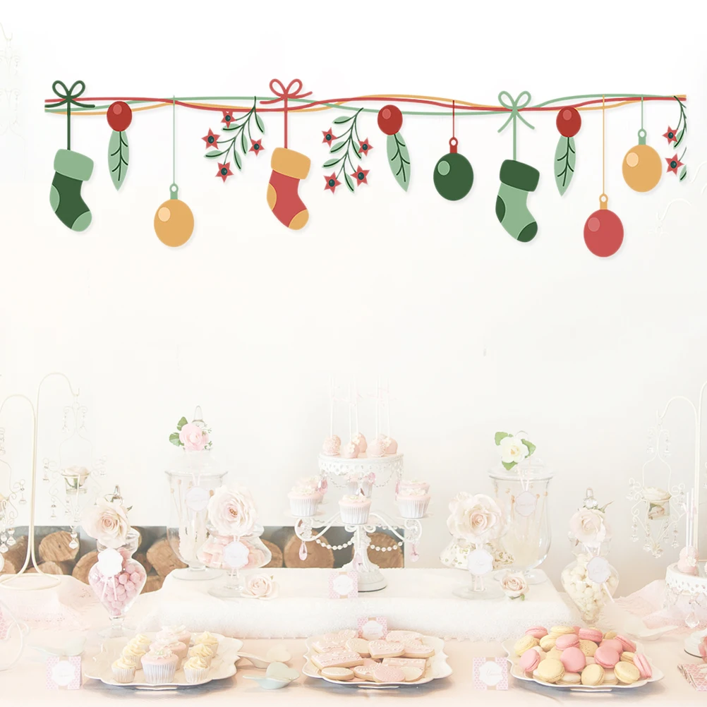 

Holiday Christmas Wall Decals Set of Decorative Stickers for Windows Glass Tiles Interior Home Office Boutique Baking Shop