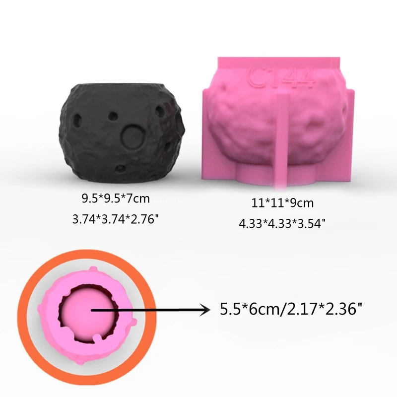 قوالب سيليكون على شكل قمر هندسي صغير قالب صندوق تخزين لصنع أصيص نباتات عصارية حامل شموع. دروبشيبينغ
