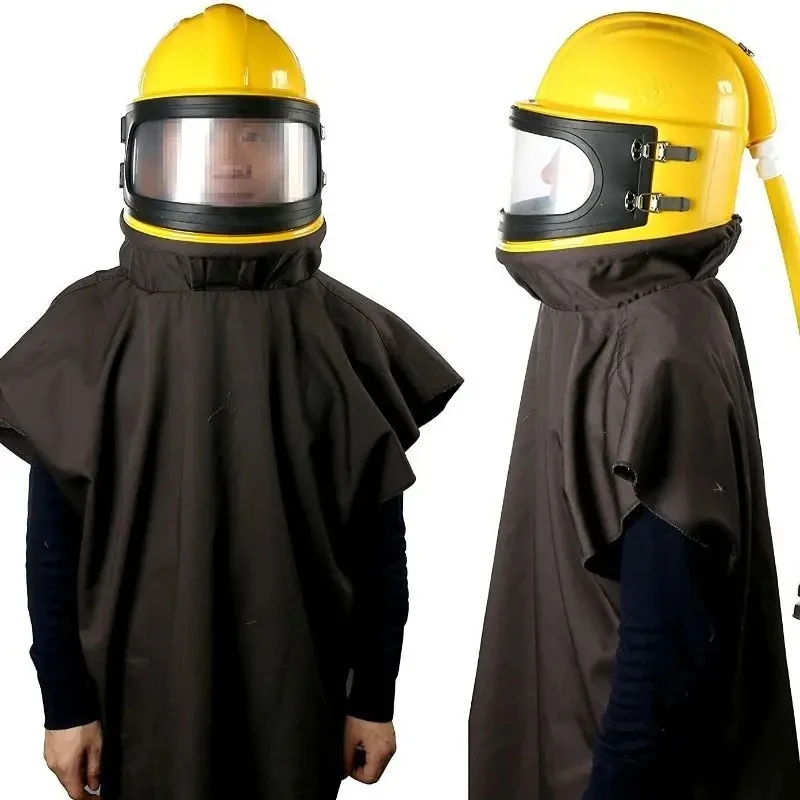 خوذة السفع الرملي الواقية، قناع غبار ABS عالي الجودة، واقي السفع الرملي مع جهاز تعديل درجة الحرارة