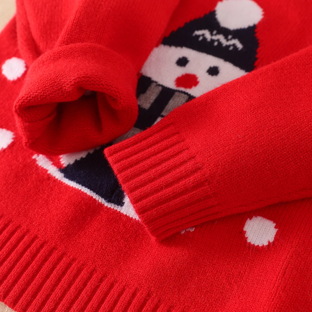 Baby Kids Sweater Knit Pullover Clothes Autumn Winter Soft Wool Clothing 2024 Christmas Sweatshirts Boys Girls Snowman Outfit