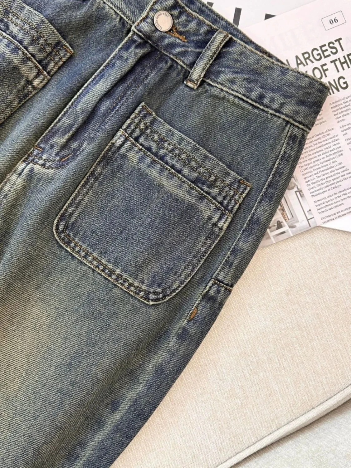 

Женские широкие джинсы с высокой талией, прямые длинные брюки в стиле ретро с карманами, свободные джинсовые брюки длиной до пола для повседневной одежды