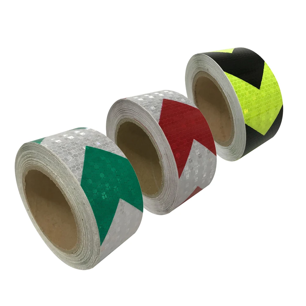 3 Pcs Reflective Sticker Warning Bar Arrow Fluorescent Security The Tape Nighttime Conspicuous