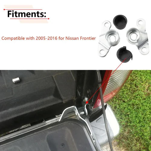 Imagen 2 del producto 1 par de bisagras para portón trasero montadas con bujes para Nissan Frontier 2005 2006 2007 2008 2009 2010-2018 93471-ZP50A 93470-ZP50A