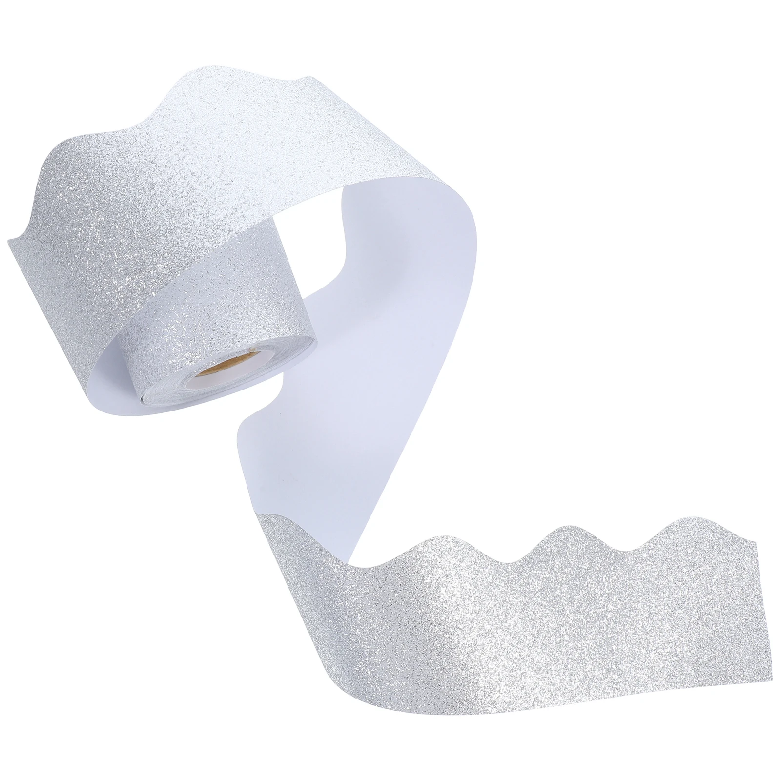 

Glitter Blackboard Border Stickers Silver Paper Classroom Bulletin Board Borders Trim Decorative Waterproof Easy Cut Long