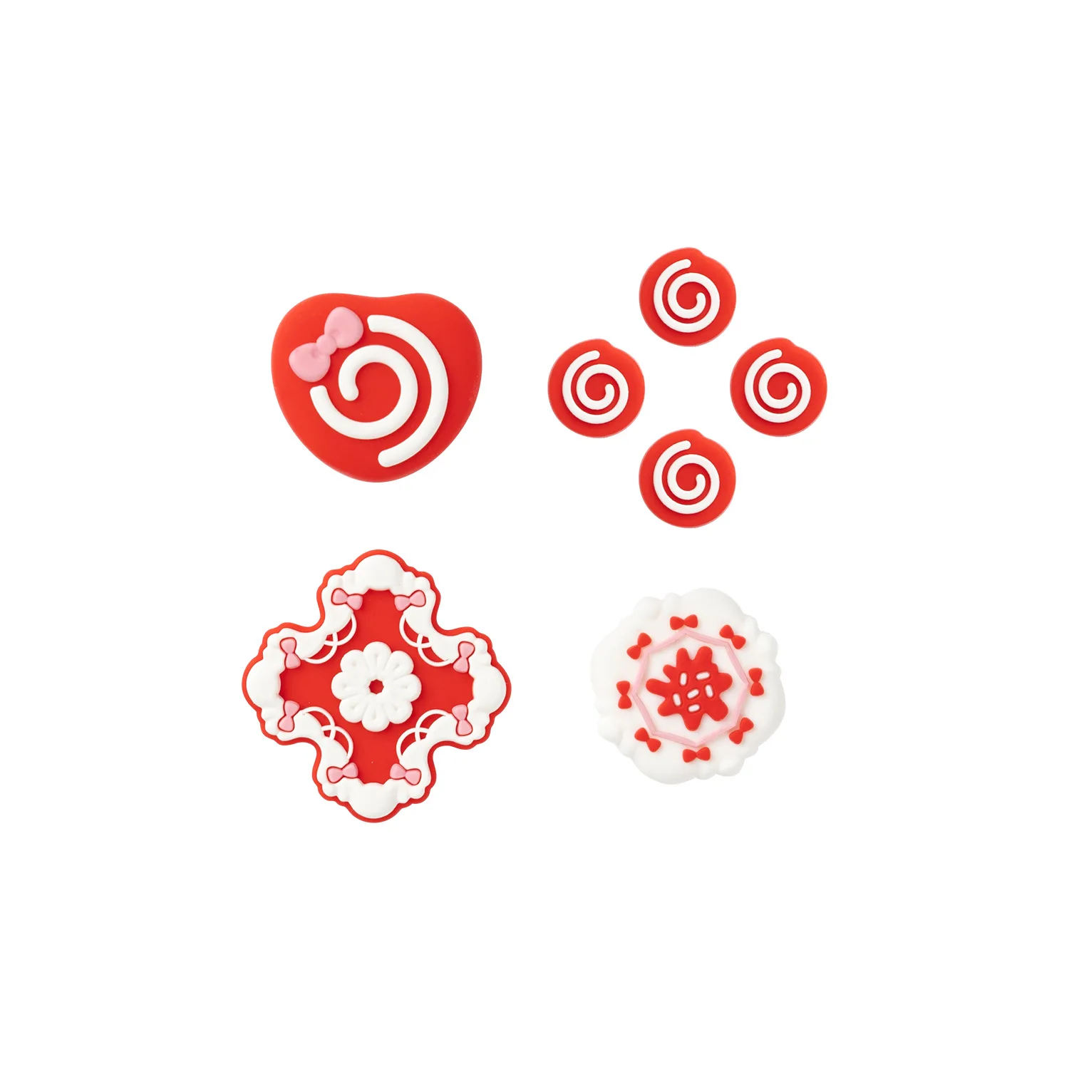 Sweet Raspberry Silicone Soft Dpad Cross Button ABXY Key Sticker Skin Case For Switch Oled NS Joy-con Thumb Stick Grip Cap Cover