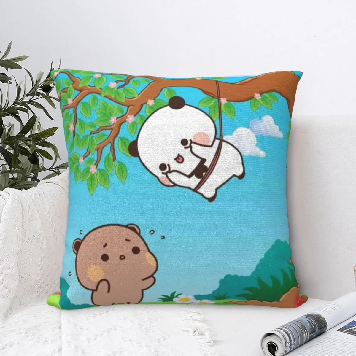 Bubu & Dudu Swing Pillow Case Morden Pillow Cover Polyester Design Cushion Cover Pillowcases For Sofa Home Decorative