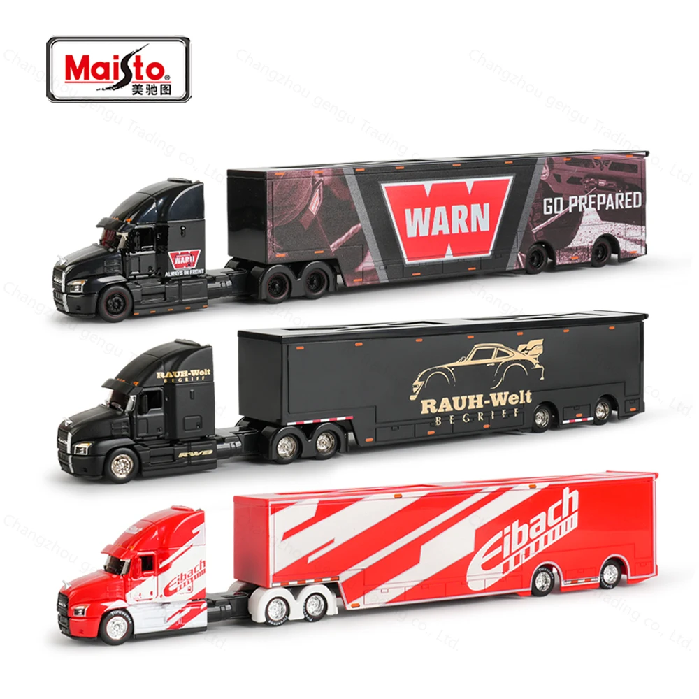 

Maisto 1:64 Mack Anthem Trailer Haulers Container Static Die Cast Vehicles Collectible Hobbies Model Car Toys