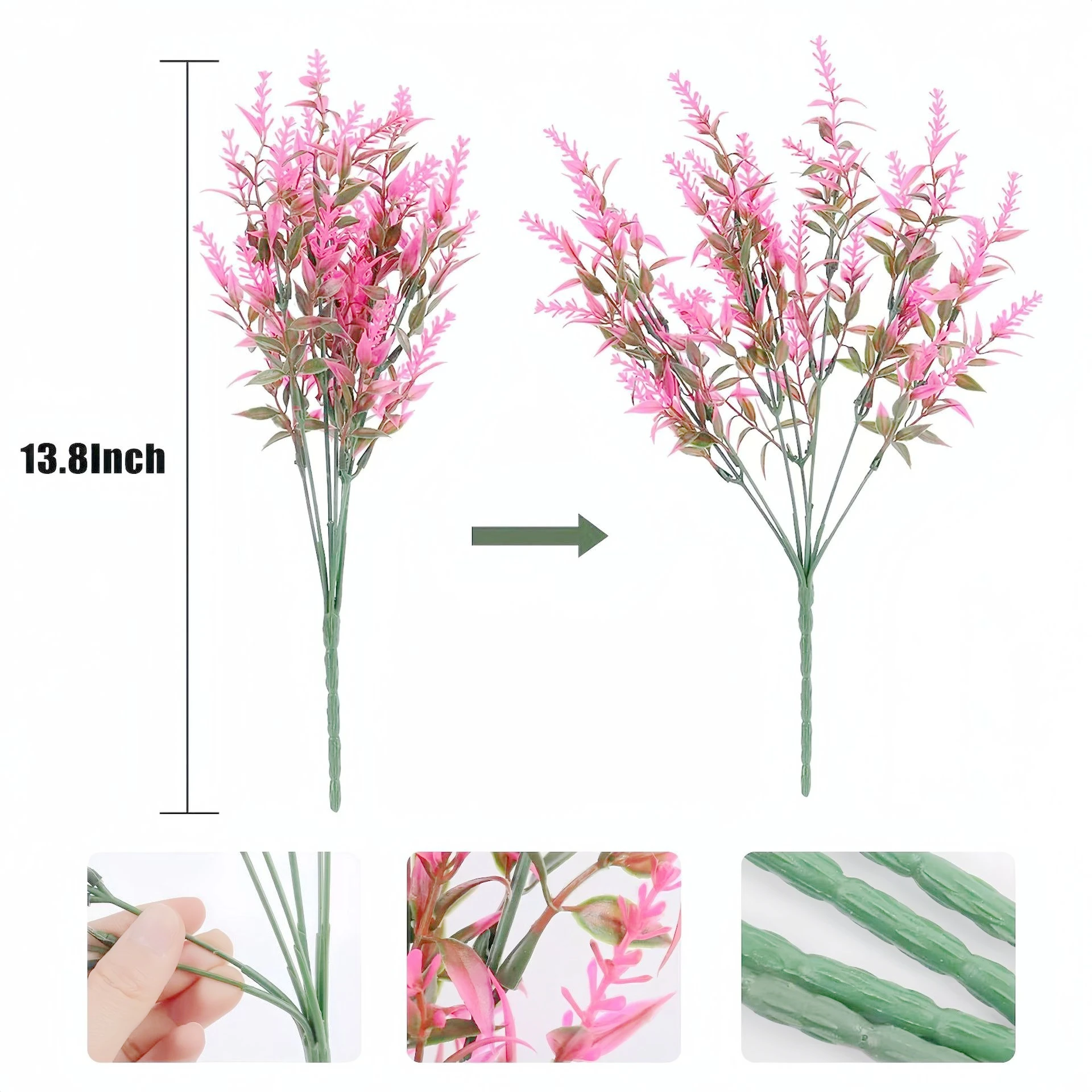1/3/5 Stück künstliche Blumen, 35 cm, künstliche Pflanzen für Zuhause, Zimmer, Tischdekoration, Hochzeitsdekoration, Blumenarrangement im Freien, Zubehör – Detail 12