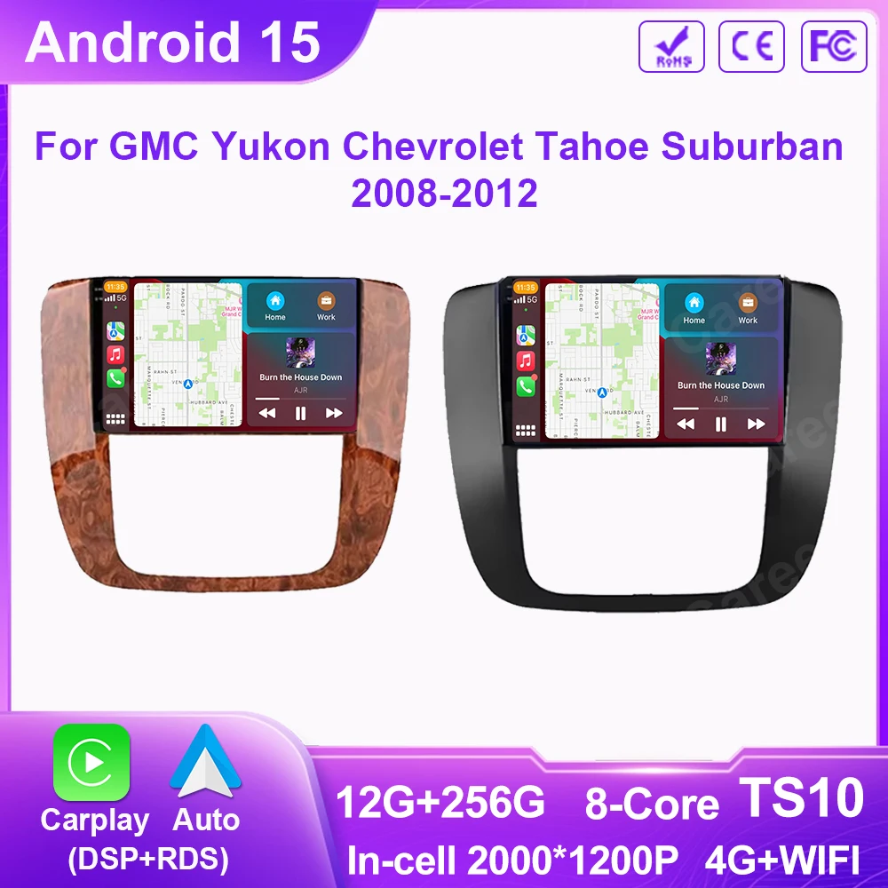 

Android Car For GMC Yukon Chevrolet Tahoe Suburban 2008-2012 GPS Navigation Multimedia Player Stereo Head Unit QLED Screen 5G BT