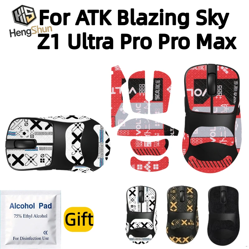 For ATK Blazing Sky Z1 Ultra Pro Pro Max Mouse Grip Tape, Anti-Slip Sweat Absorbing + Mouse Feet Skates, Gaming Accessory