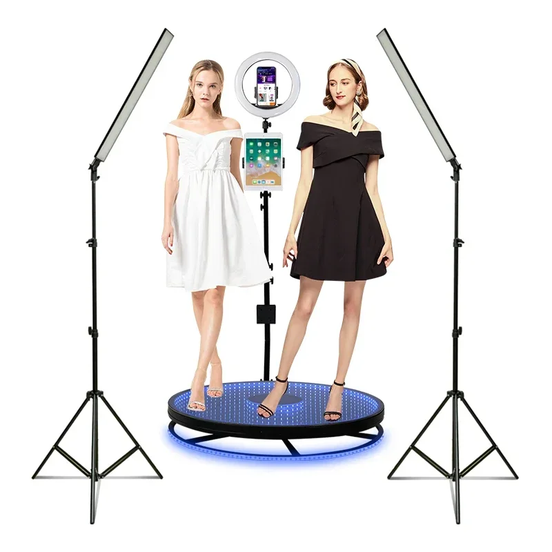 Portable dimmable video photographic light 3 mode ambient photography lighting For 360 degree photo booth